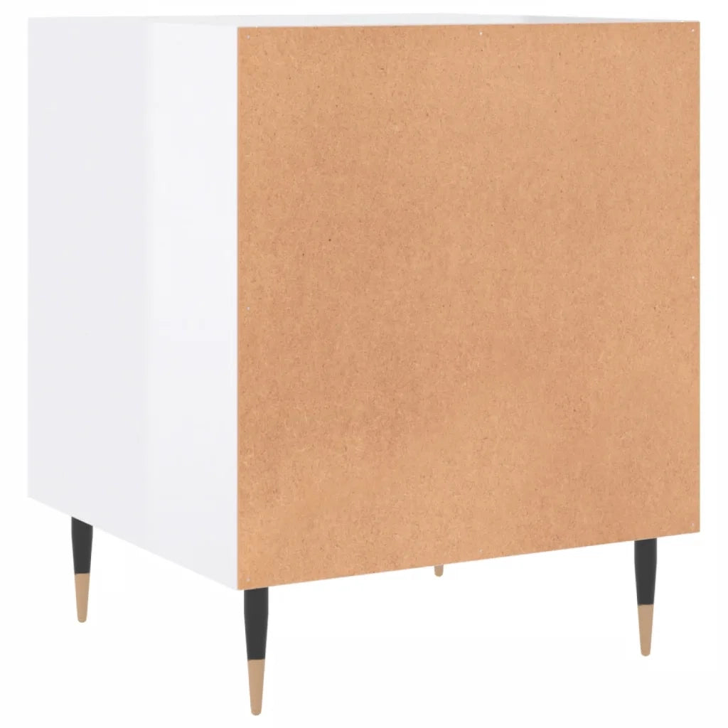 Comodini 2 pz-Set di 2 Tavolino da notte Bianco Lucido 40x40x50 cm in Legno Multistrato 206133