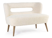 Divano 2 Posti 115x68x78 cm in Legno e Poliestere Effetto Lana Cortina