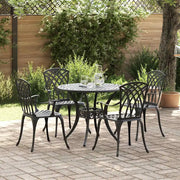 Set da Pranzo per Giardino 5 pcs Nero Alluminio 3334717