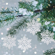 Decorazioni di Natale per albero di Natale 24 pezzi hanger fiocchi di neve con glitter fiocchi di neve bianchi per l'Avvento Natale festa di Natale