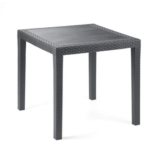 Tavolo in rattan King antracite 79x79x72h cm