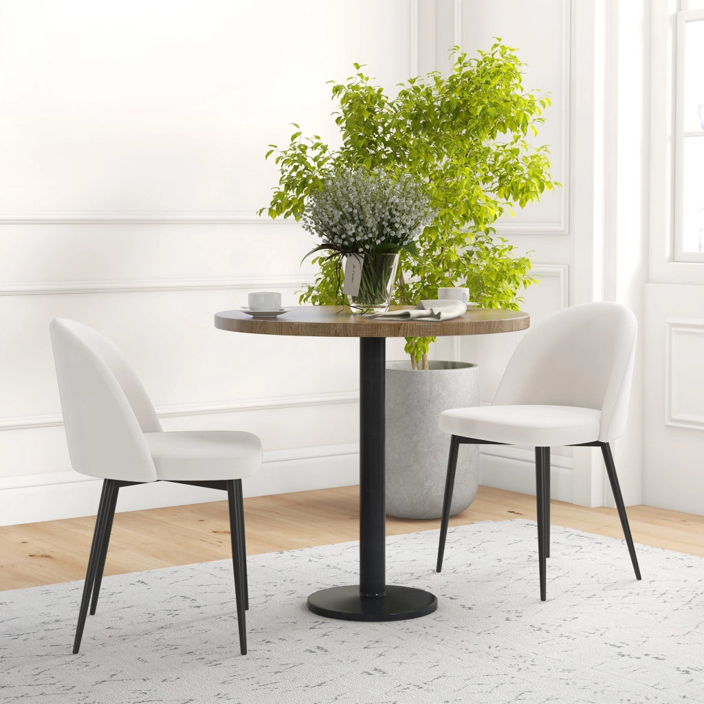 Sedia da pranzo imbottita ¨C zephmum ¨C velluto nero, gambe in metallo