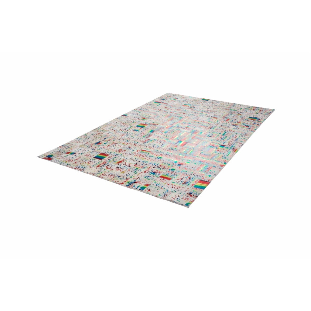 Tappeto Rocket 300 in vera pelle patchwork multicolor