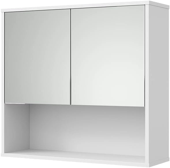 Specchio da bagno Eliza, Quercia vichinga, 70 x 65 cm con 2 porte, adatto per montaggio a parete e combinabile con la serie Eliza