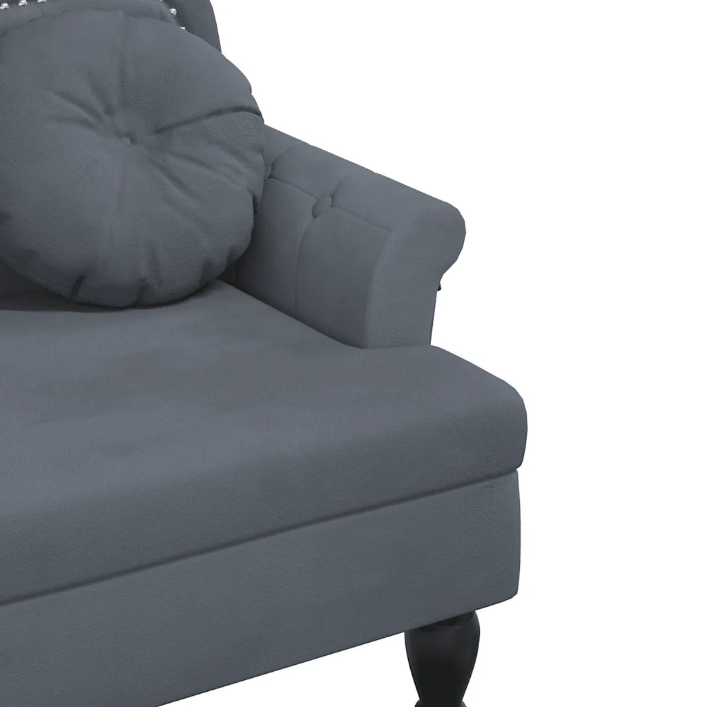 Panca con Cuscini Grigio Scuro 120,5x65x75 cm Velluto 372141