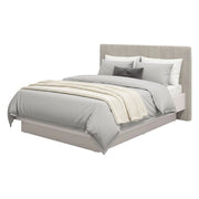 Letto Matrimoniale Caprezzo, Letto Matrimoniale Testiera Imbottita Effetto Velluto, Grigio Tortora