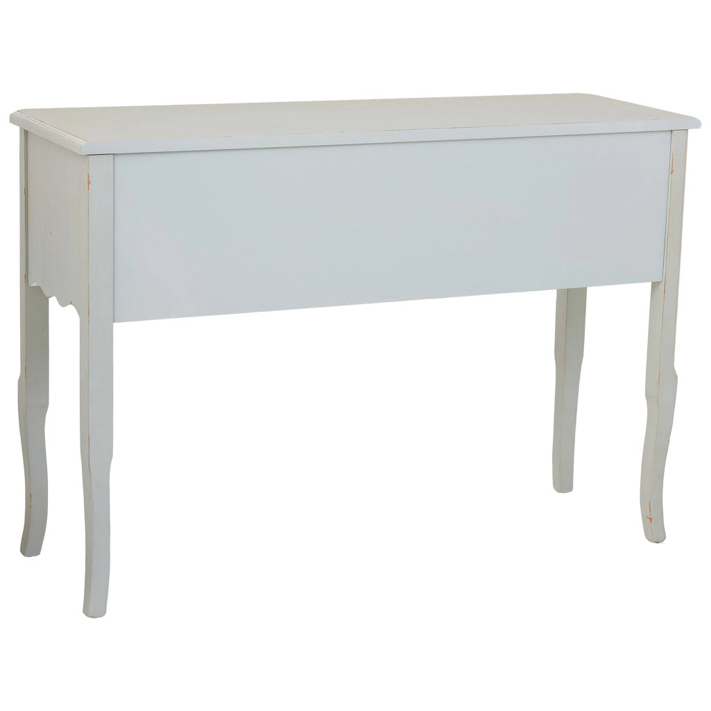 Tavolino da ingresso in legno con 3 cassetti 120x40x82,5