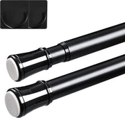 Telaio per tende 120 cm senza fori - Nero - Installazione semplice del telaio per tende senza fori