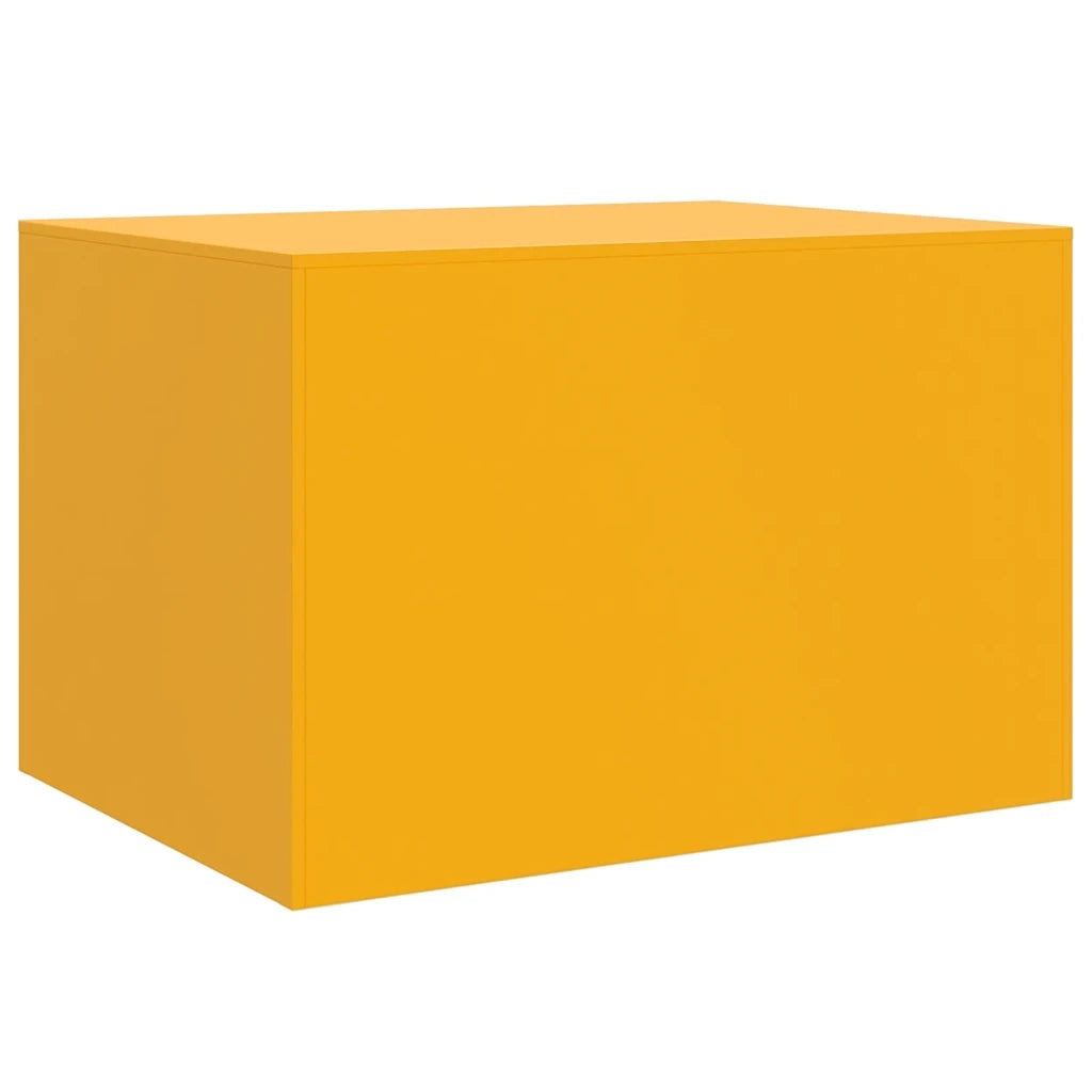 Tavolino da Salotto Giallo Senape 67x50x44 cm in Acciaio