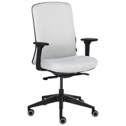 Sedia da ufficio ergonomica con schienale regolabile, seduta scorrevole, braccioli regolabili e supporto lombare grigio