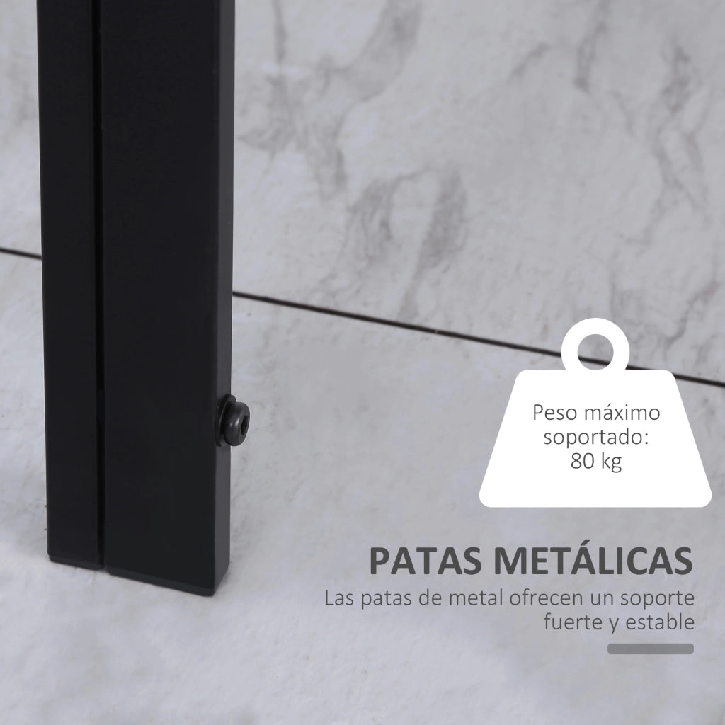 Tavolo da pranzo in vetro temperato ¨C Xylo ¨C nero con gambe in metallo 120x60x75 cm