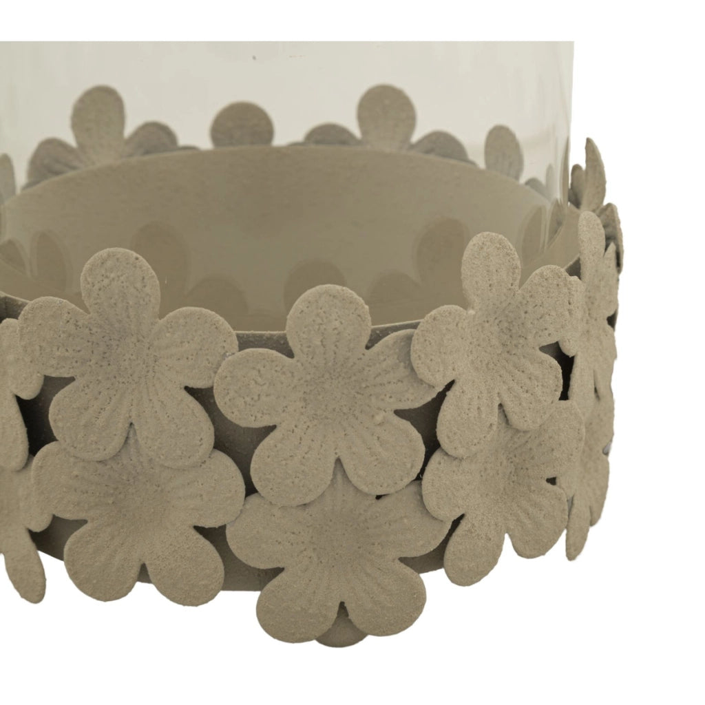 Portacandela VKH749, Beige, Metallo, 12x12x16 cm