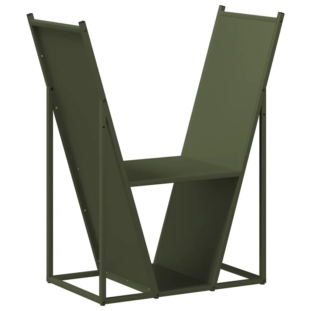 Rastrelliera per Legna da Ardere Verde Oliva 69,5x35x81 cm 864180