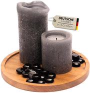 Scaletta per candele in acacia grande - sottopiano per candele fino a 18 cm di diametro / sottopiano per candele in legno 20 cm piatto per candele rotondo per candele storte per decorazione di Natale / sottopiano per candele con piatto
