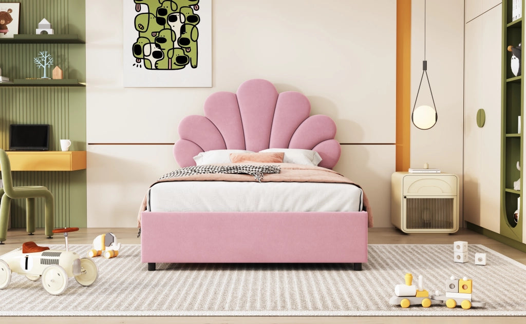 letto imbottito velluto rosa 90 x 200 cm