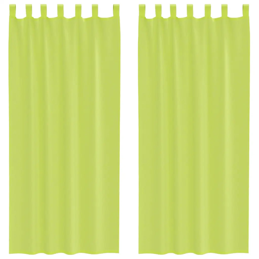 vidaXL Tende in Voile con Linguetta 2 pz Verde Mela