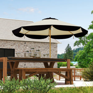 Ombrellone da Giardino Ø266x234 cm con Copertura UV50+ e Struttura a 8 Stecche Beige