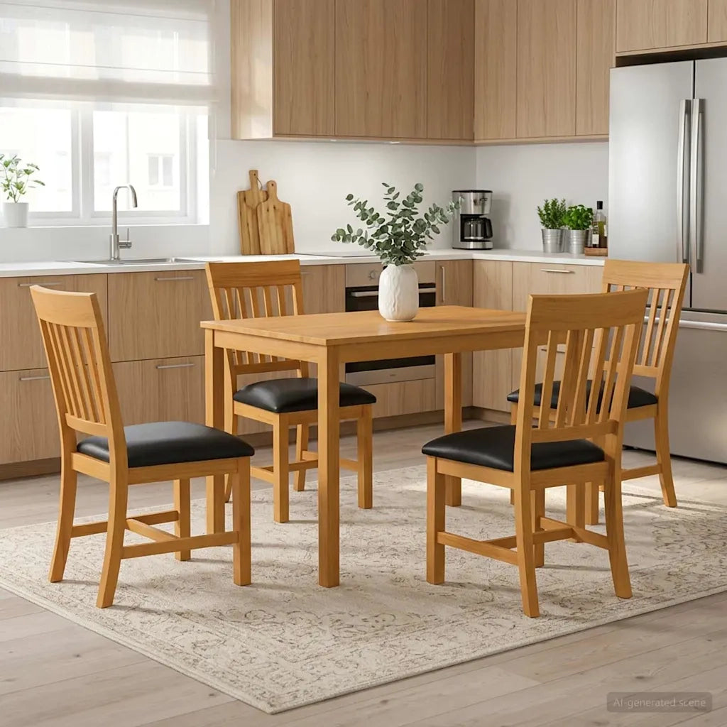 Set da pranzo 5 pz Nero Legno di Quercia Massello 3430240