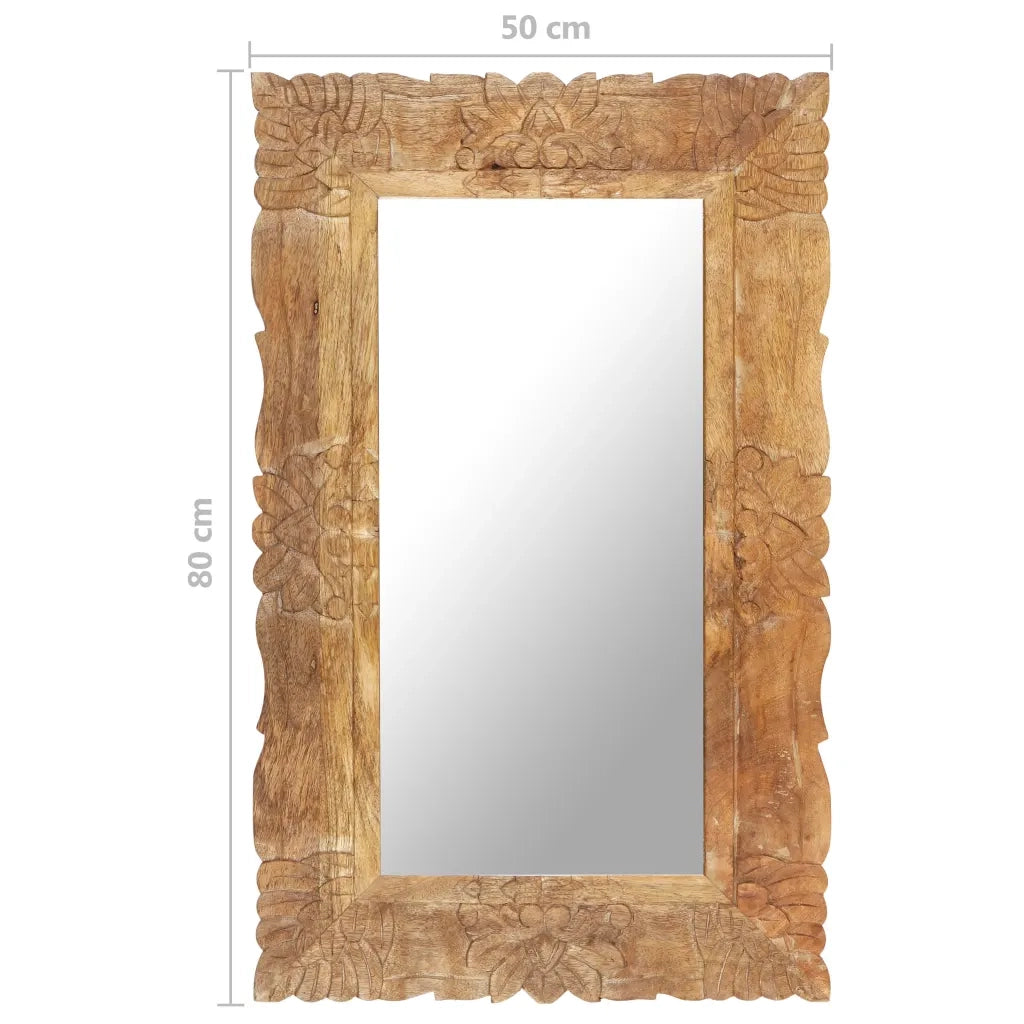 Specchio 80x50 cm in Legno Massello di Mango 321636