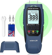 Misuratore di umidità 2 in 1 con schermo LCD e allarme acustico 4 modalità di misura per materiali da costruzione muri legno metallo intonaco pannelli di gesso pavimento - uso DIY