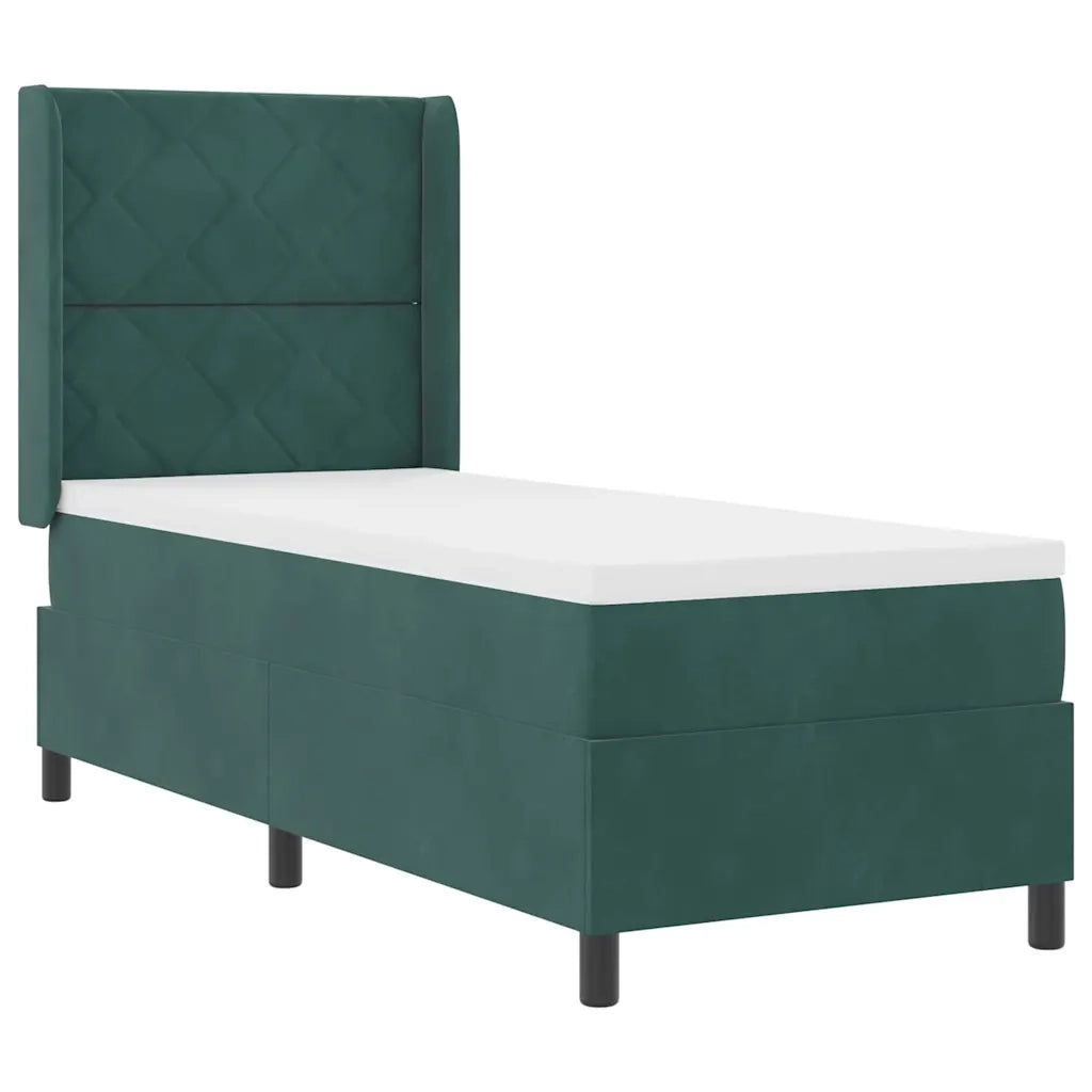 Letto a molle con strisce LED Verde Scuro 80 x 200 cm Velluto 3343895