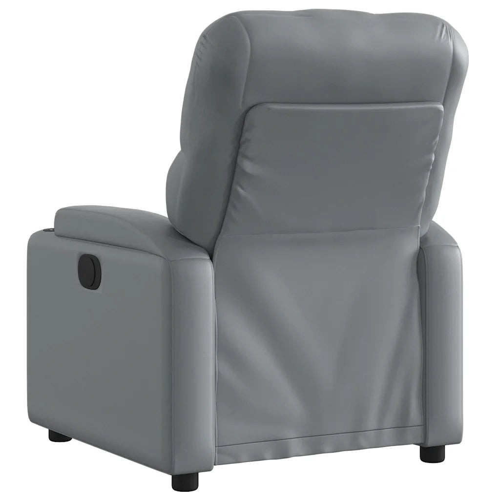 Divano Sedia-Poltrona Reclinabile Grigia in Similpelle 987447