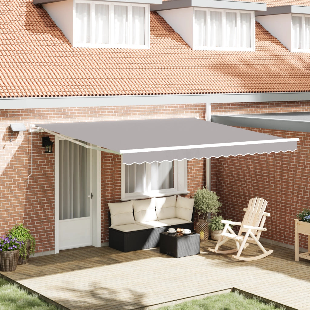 Tenda Retrattile Manuale  con Luce Grigio Chiaro 400x350 cm