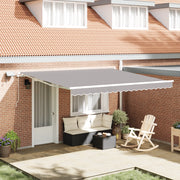 Tenda Retrattile Manuale  con Luce Grigio Chiaro 400x350 cm