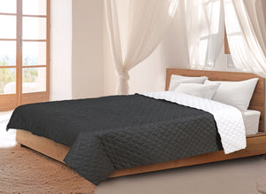 AIO FACTORY Copriletto Ultrasuoni 200x220 cm Nero e Bianco, Trapunta Morbida