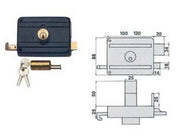 1pz serratura portoncino catenaccio scrocco doppio cilindro fisso 210dcf mm.50 cod:ferx.fer18043