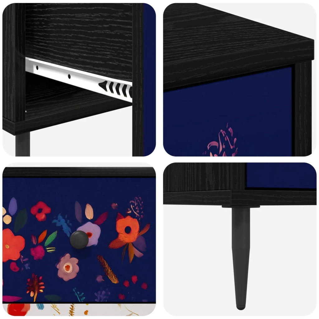 Armadio da Notte MAINZ 2 pz Rovere Nero 36 x 33 x 61 cm 8007340