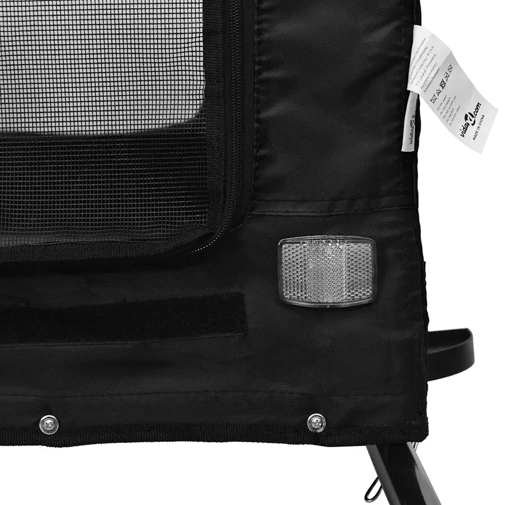 Rimorchio da Bici per Animali Nero Oxford e Ferro CFW3215185