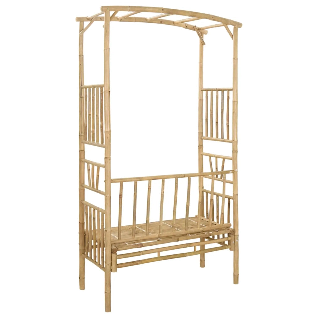 Arco da Giardino con Panchina Naturale 115 x 50 x 205 cm Bambù