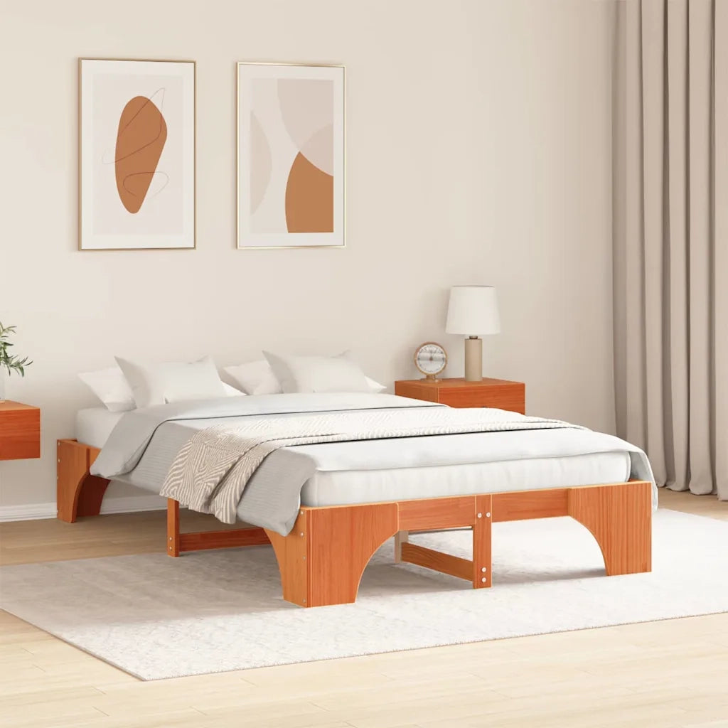 Struttura del letto Marrone cerato 120 x 190 cm Pino massello 872958