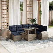 Set Divani da Giardino 8 pz con Cuscini Grigio in Polyrattan 3268701