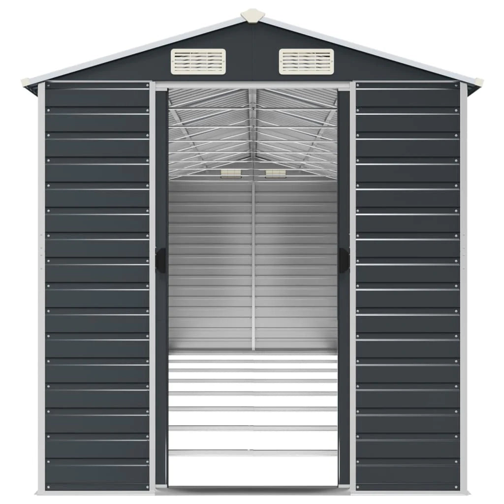 Casetta da giardino cabina ripostiglio casetta da esterno robusta casetta per attrezzi 191 x 725 x 198 cm acciaio zincato antracite 02_0022190