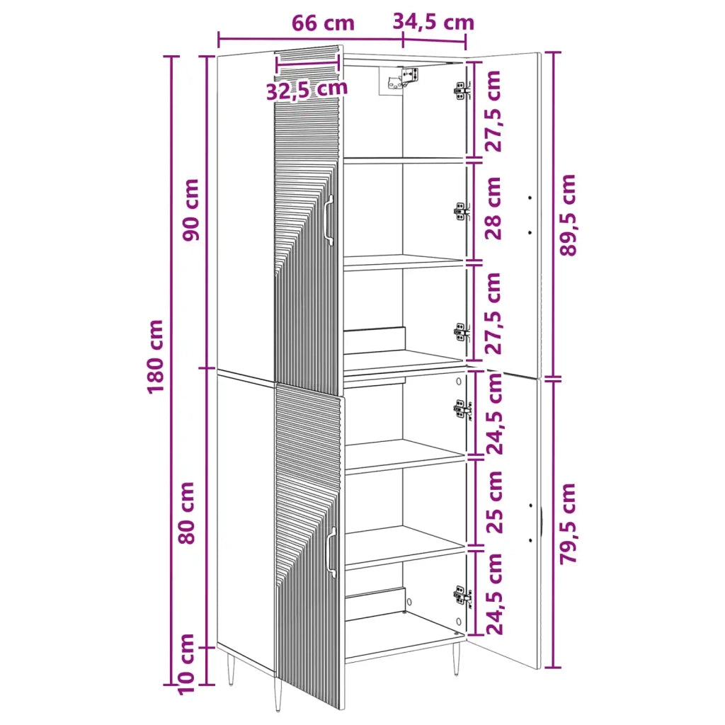 Set di armadi 2 pcs 66 x 34,5 x 89,5 cm Legno ingegnerizzato 3416621