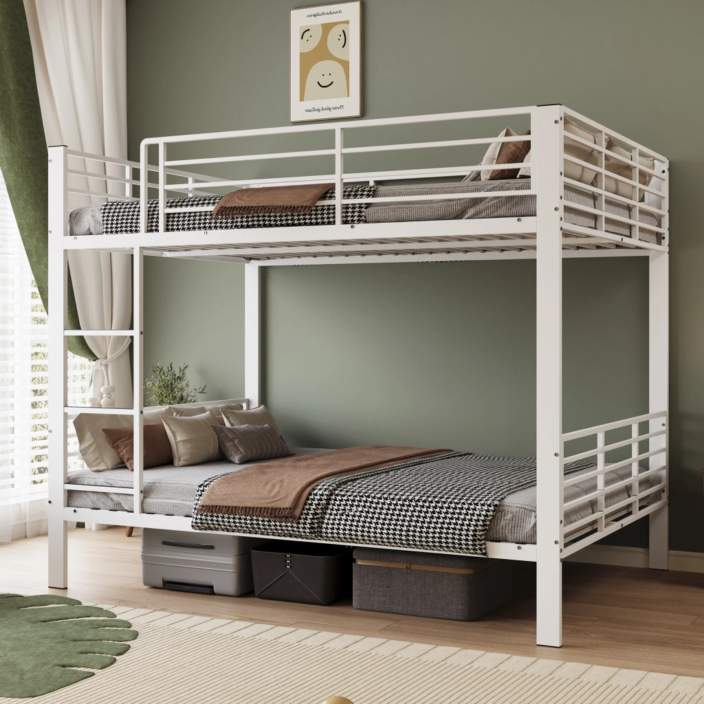 letto a castello metallo bianco opaco 140 x 200 cm