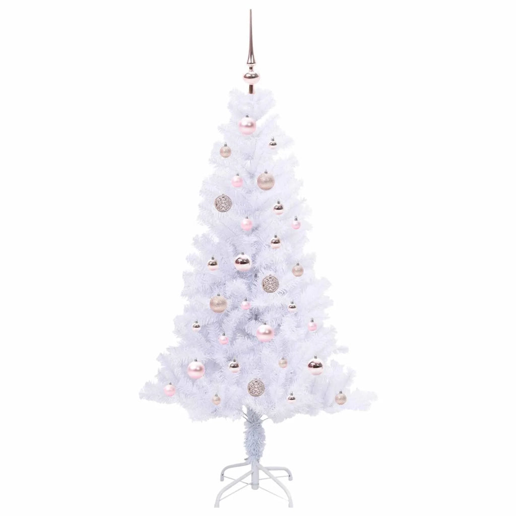 Albero di Natale | Decorazioni natalizie artificiale Bianco 150 cm PVC e Acciaio