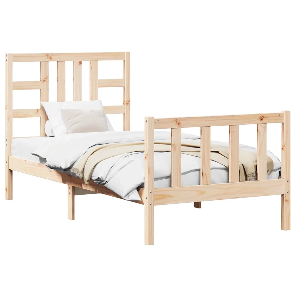 Giroletto senza Materasso-Struttura Letto 90x200 cm in Legno Massello di Pino 530068