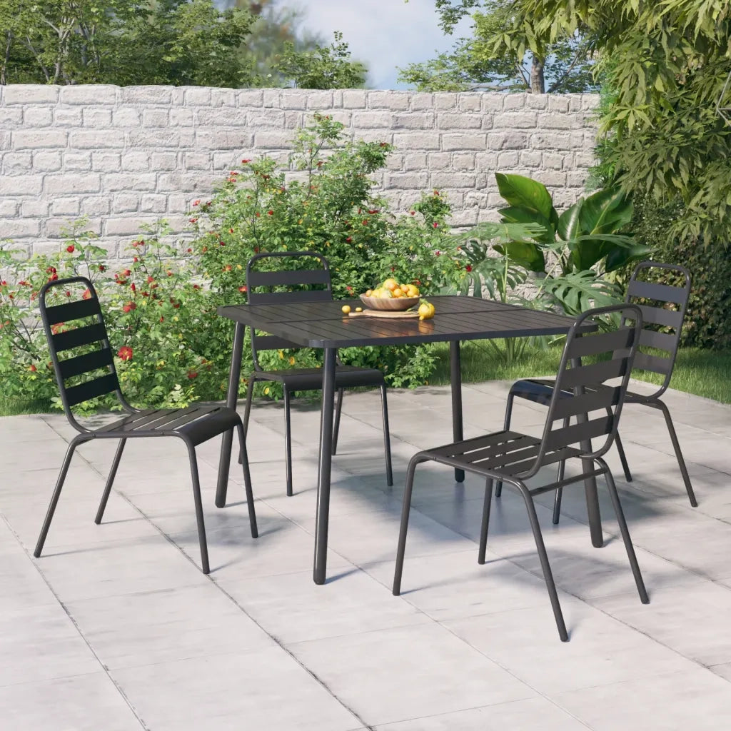 Set da Pranzo da Giardino 5 pz in Acciaio Antracite 3187989