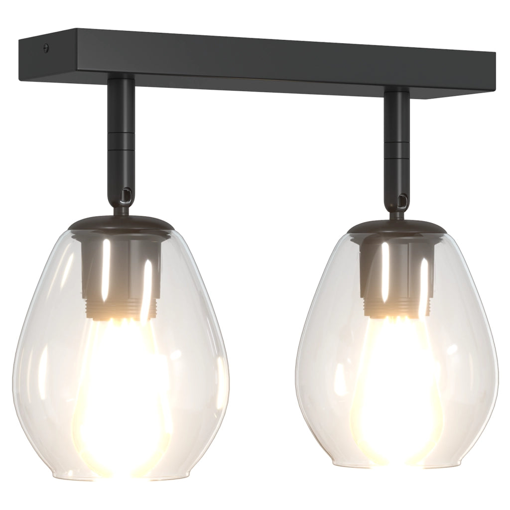 Lampade da soffitto con paralume in vetro regolabile Anthracite E27