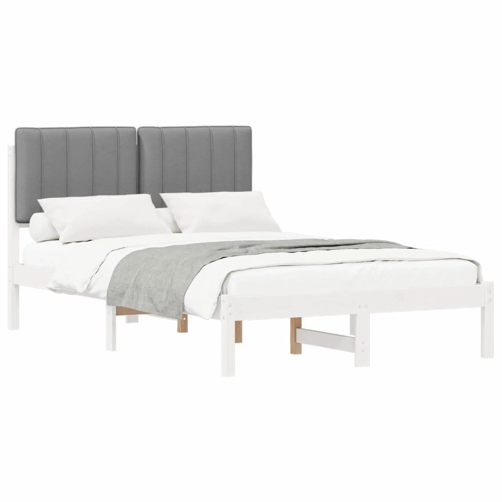 Letto con Testiera Rivestita Grigio chiaro 120 x 190 cm 878068
