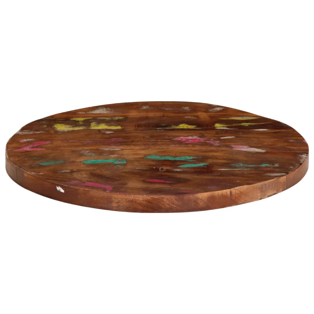 Piano per Tavolo Ø 60x3,8 cm Rotondo Legno Massello di Recupero 370025