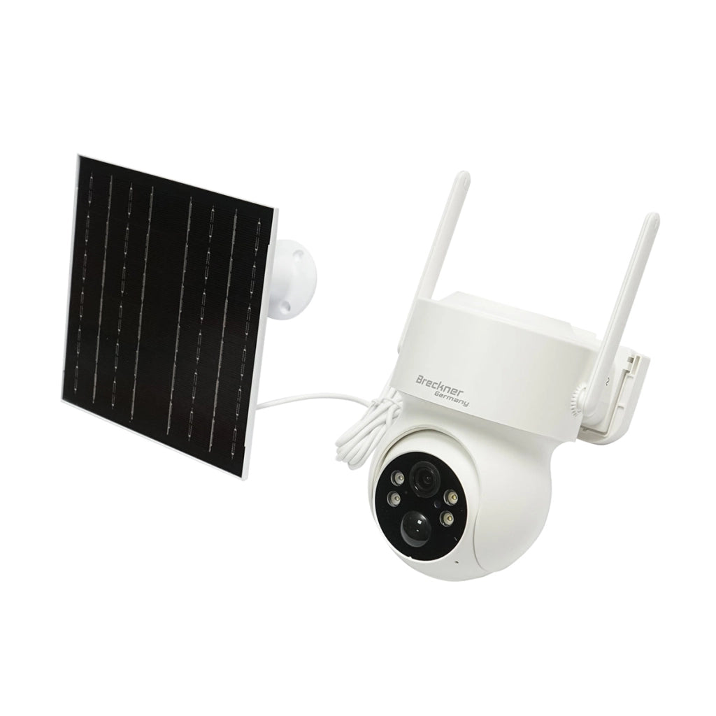 Telecamera di sorveglianza 4 MP con pannello solare 5W, batteria 18650 a ricarica rapida, WIFI 2.4 GHz, rotazione 360° PTZ con sensore di movimento, rilevamento umano PIR, allarme, visione notturna e applicazione iCSee