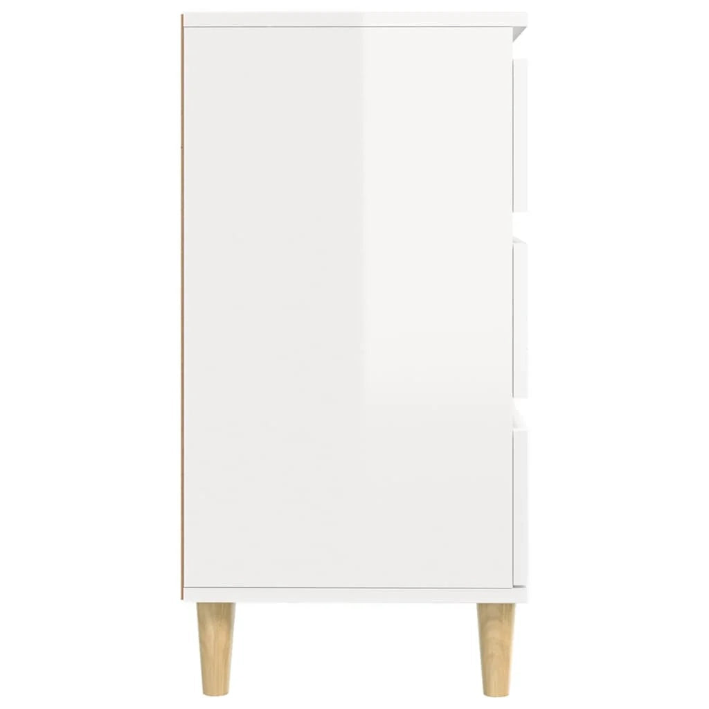 Buffet credenza cassettiera mobiletto mobile contenitore organizer per cucina soggiorno finitura lucida 60 x 35 x 70 cm legno ingegnerizzato bianco 02_0030660