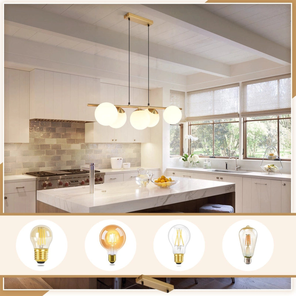 Lampada a sospensione ZMH vetro dorato diametro 90 cm altezza regolabile 150 cm E27 stile moderno
