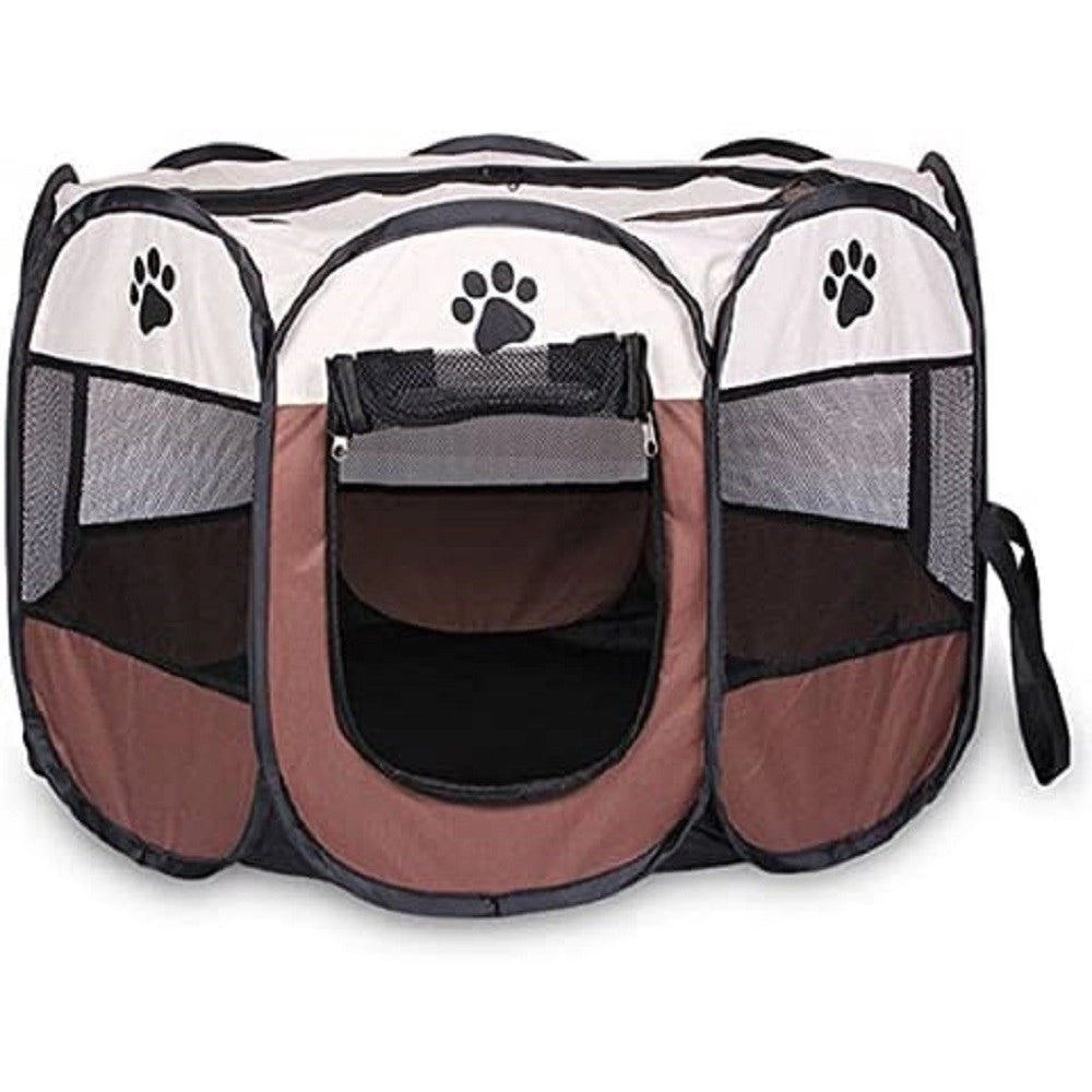 Trade Shop - Tenda Da Campeggio Pieghevole Per Animali Gabbia Per Cani Cucce Ottagono 80x80cm -