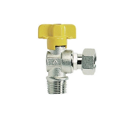 RUBINETTO GAS SQUADRA M CON BOCCHETTONE- 1/2 x 1/2  DN 10- BUGAT- pezzi 1