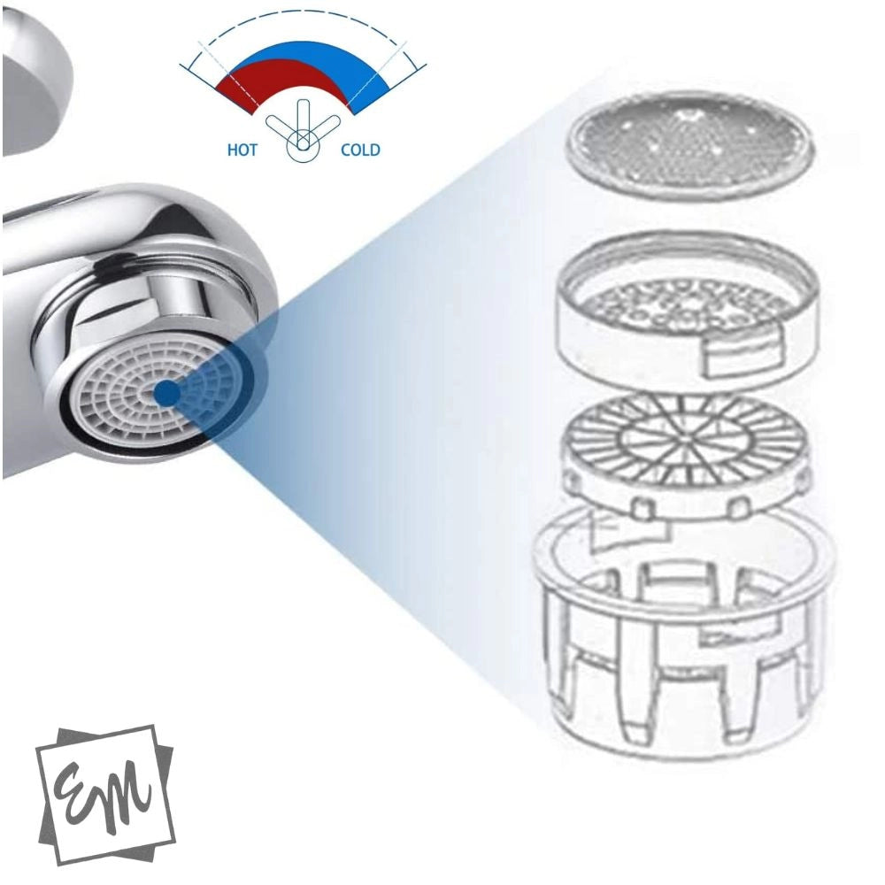 Miscelatore rubinetto monocomando acqua calda fredda lavabo cromo lucido serie tapy